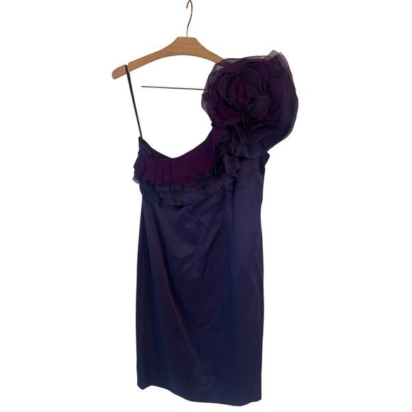 Temperly London gorgeous one sleeve purple dress size 8 - Picture 1 of 8